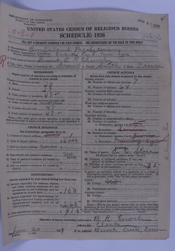 Scan of Cumberland Presbyterian Church: 663