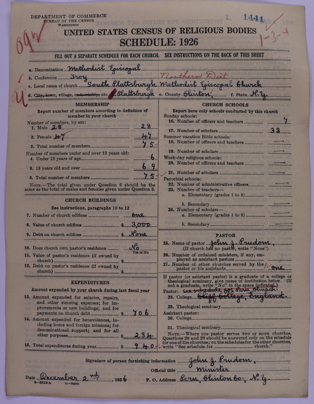 Scan of Methodist Episcopal Church: 1441