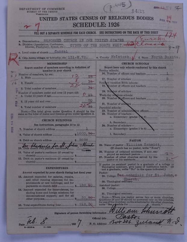 Scan of Reformed Church in the United States: 1433