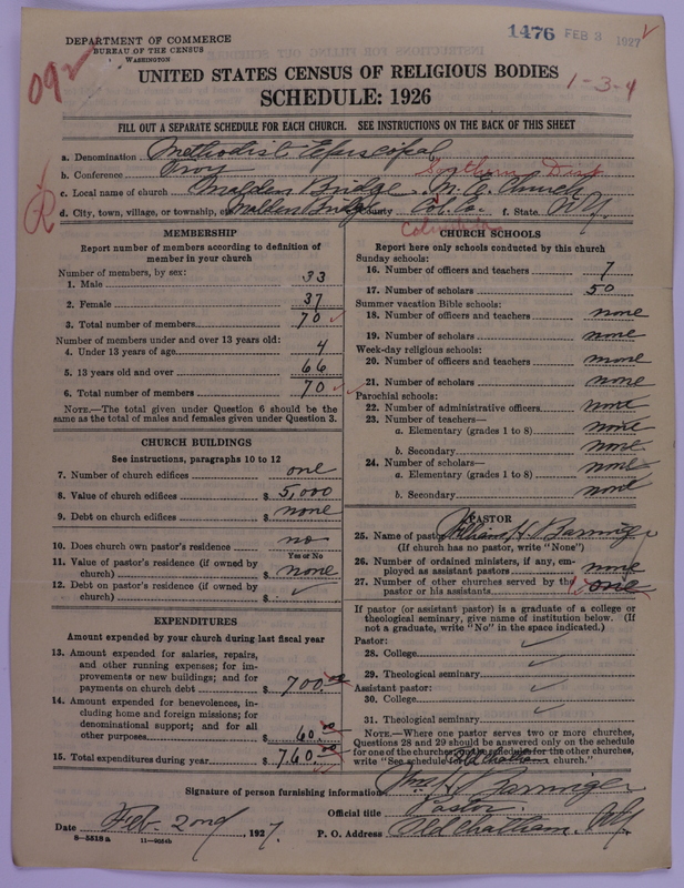 Scan of Methodist Episcopal Church: 1476