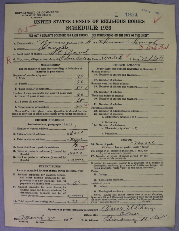 Scan of Norwegian Lutheran Church of America: 1884
