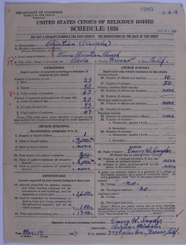Scan of Disciples of Christ: 7285