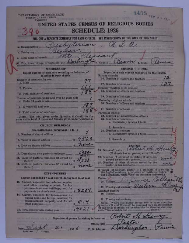 Scan of Presbyterian Church in the United States of America: 1458