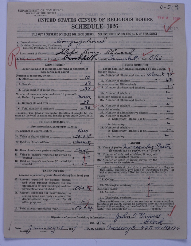 Scan of Congregational Churches: 2103