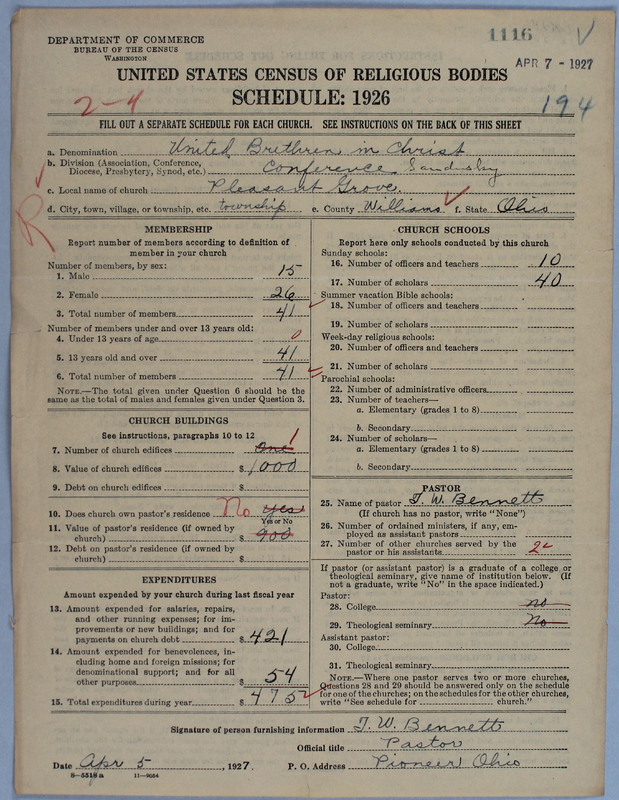 Scan of Church of the United Brethren in Christ: 1116