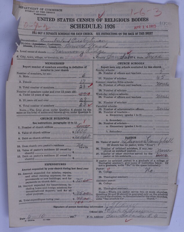 Scan of Cumberland Presbyterian Church: 1070