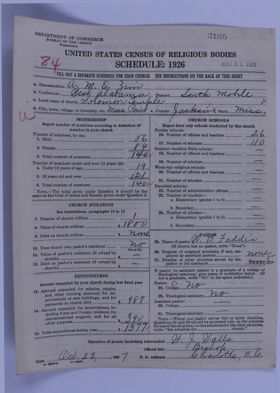 Scan of African Methodist Episcopal Zion Church: 2165