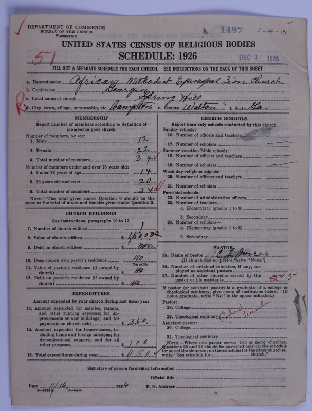 Scan of African Methodist Episcopal Zion Church: 1487