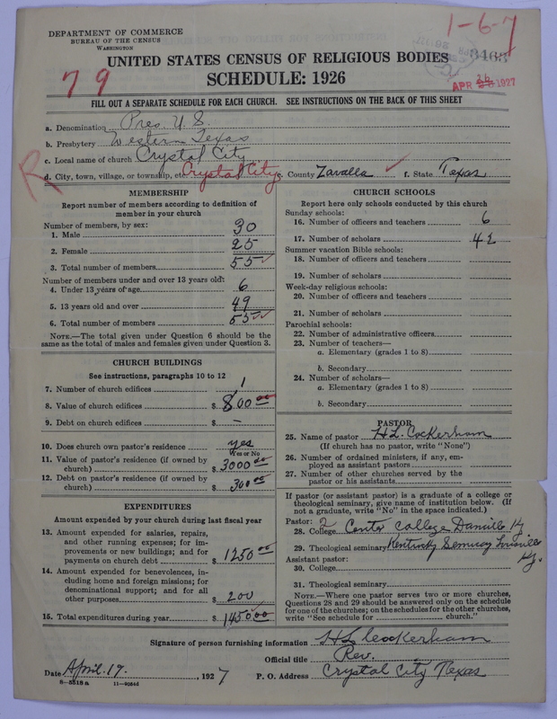 Scan of Presbyterian Church in the United States: 3463