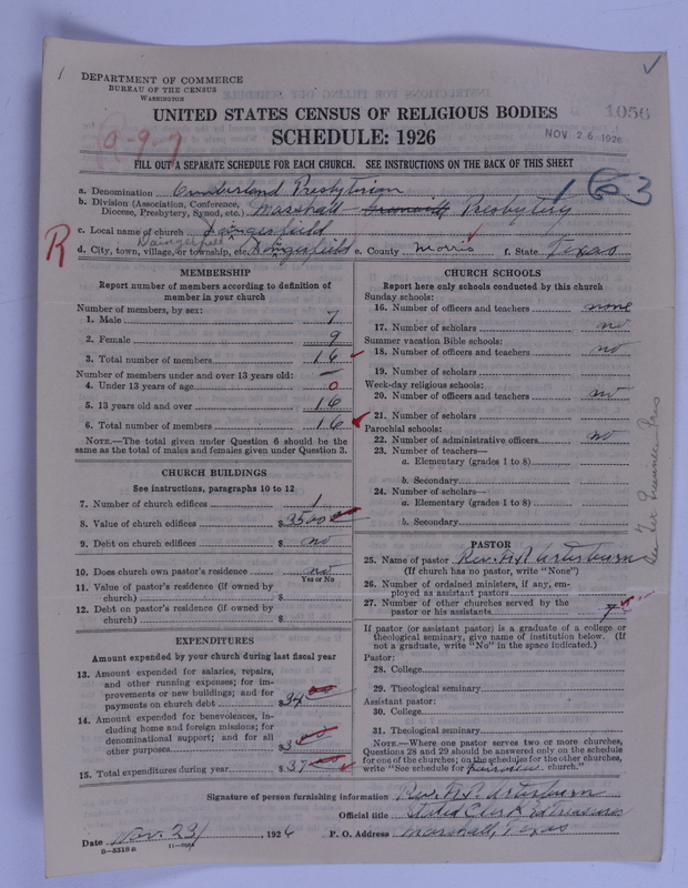 Scan of Cumberland Presbyterian Church: 1056