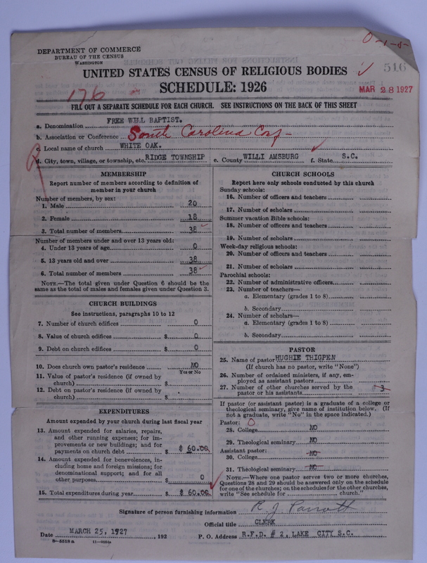 Scan of Free Will Baptists: 516