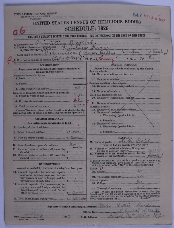 Scan of Primitive Baptists: 847