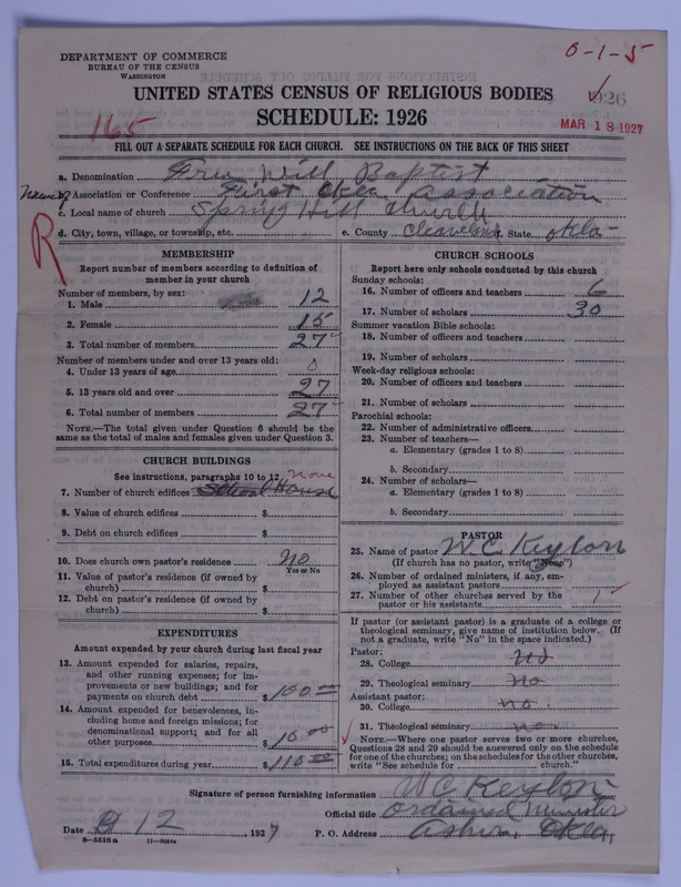 Scan of Free Will Baptists: 926