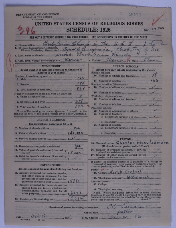 Scan of Presbyterian Church in the United States of America: 2053