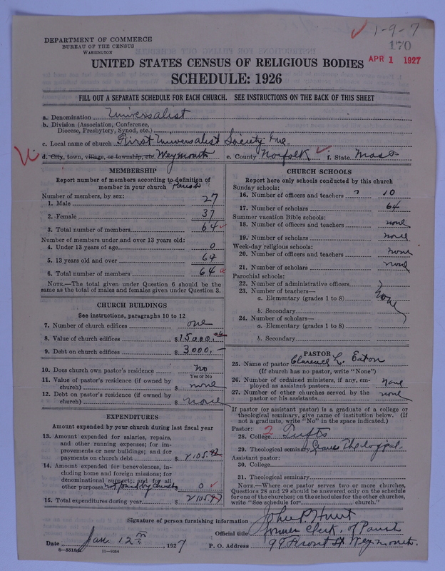 Scan of Universalist Church: 170