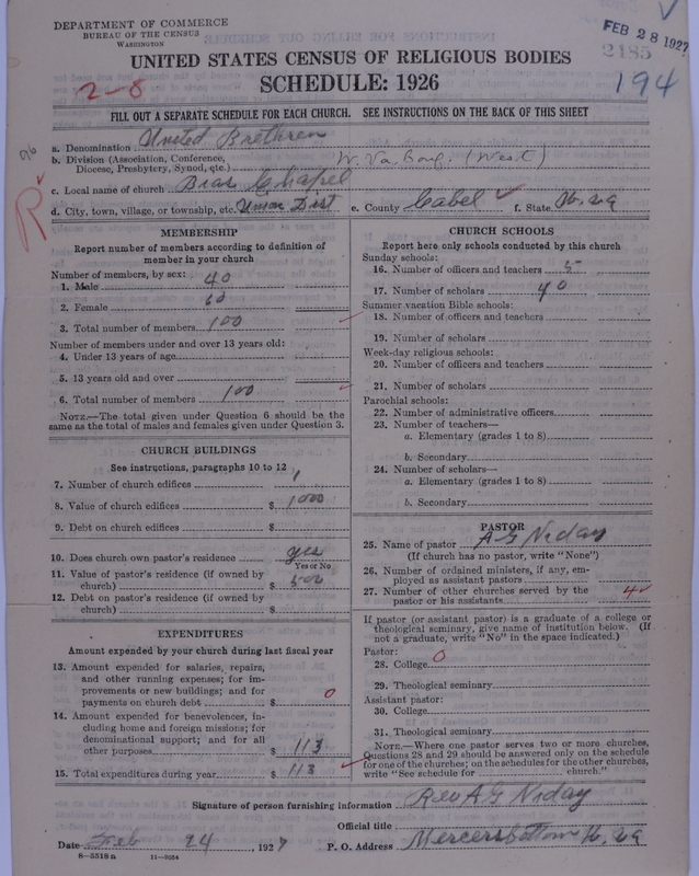 Scan of Church of the United Brethren in Christ: 2485