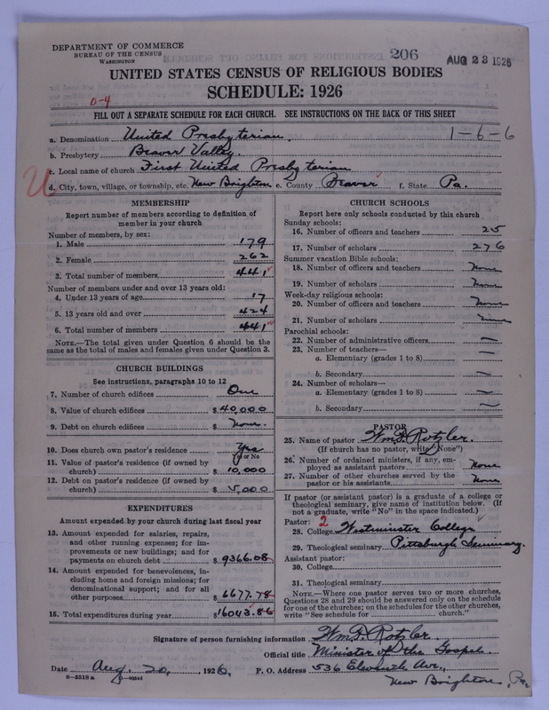 Scan of United Presbyterian Church of North America: 206