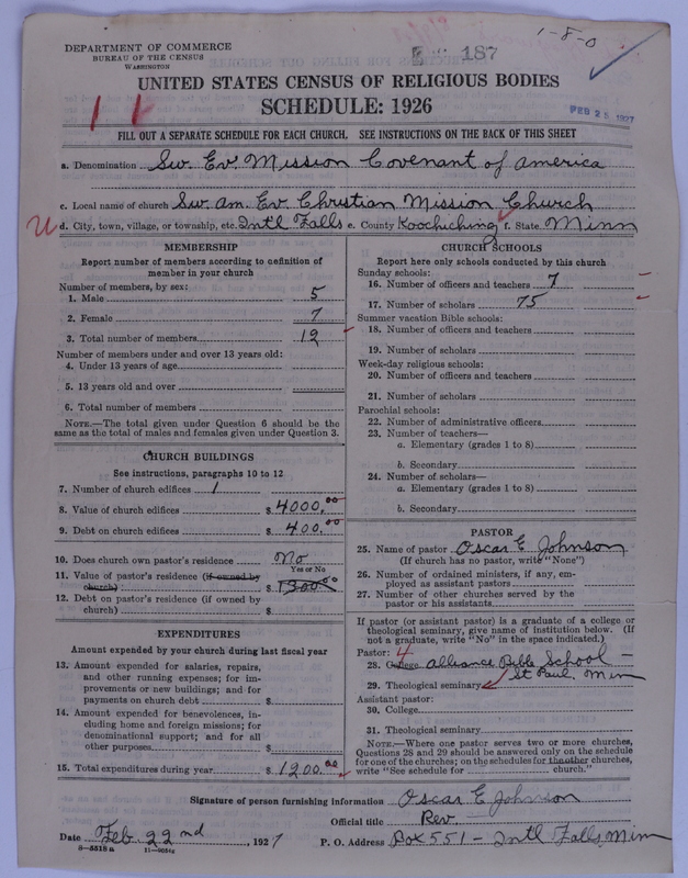 Scan of Swedish Evangelical Mission Covenant of America: 187