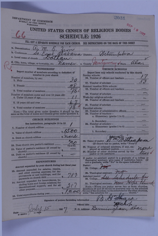 Scan of African Methodist Episcopal Zion Church: 2031