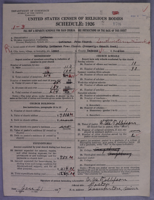 Scan of Lutheran Free Church: 178