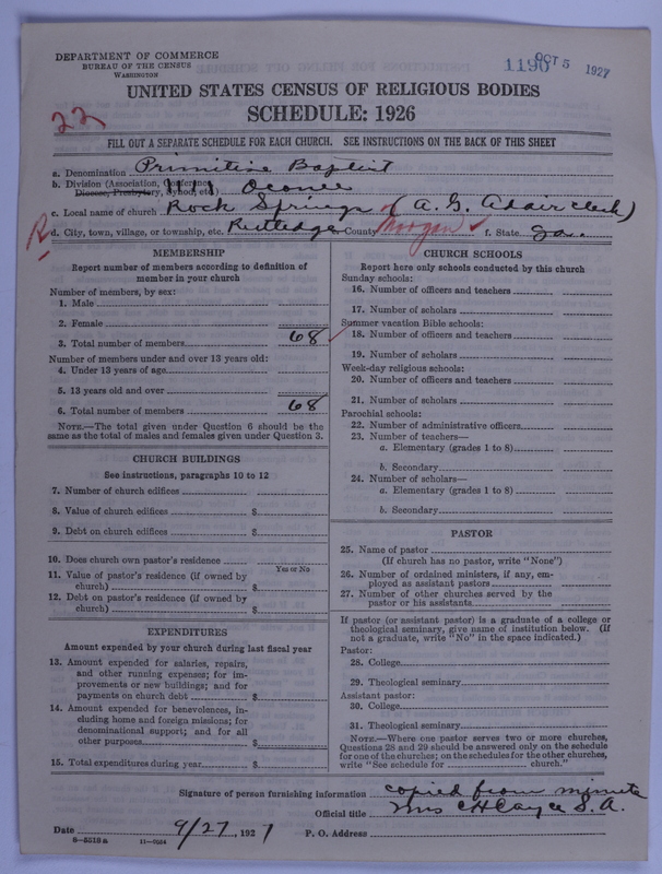 Scan of Primitive Baptists: 1190