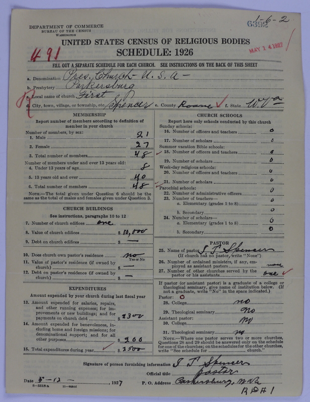Scan of Presbyterian Church in the United States of America: 6392