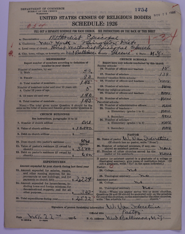 Scan of Methodist Episcopal Church: 1752