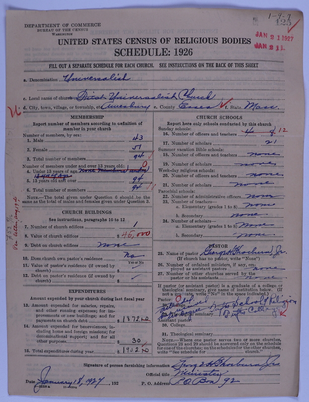 Scan of Universalist Church: 125