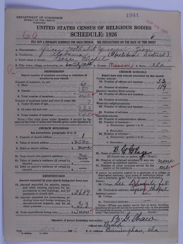 Scan of African Methodist Episcopal Zion Church: 1941