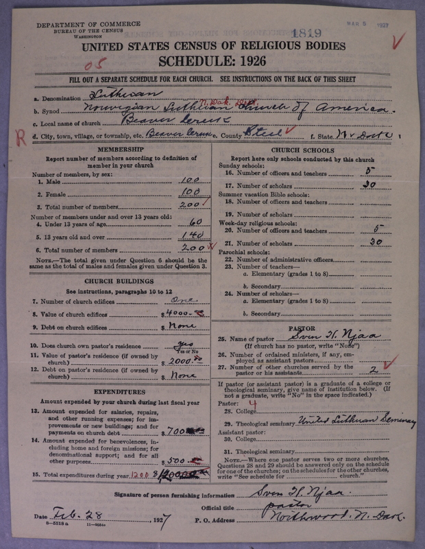 Scan of Norwegian Lutheran Church of America: 1819