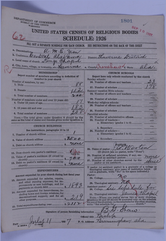 Scan of African Methodist Episcopal Zion Church: 1801