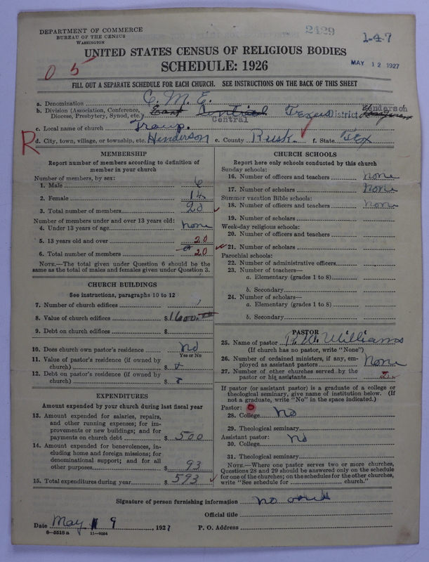 Scan of Colored Methodist Episcopal Church: 2429