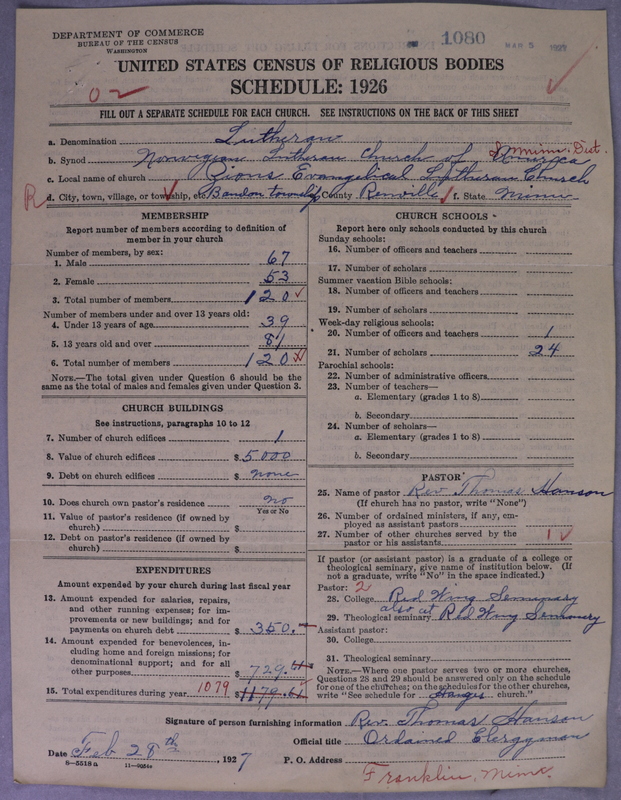 Scan of Norwegian Lutheran Church of America: 1080