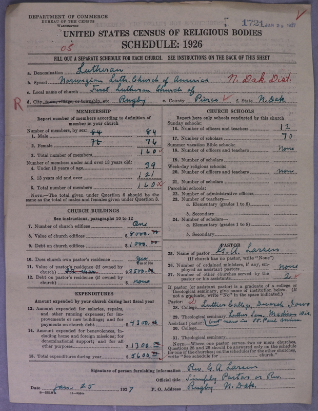 Scan of Norwegian Lutheran Church of America: 1721