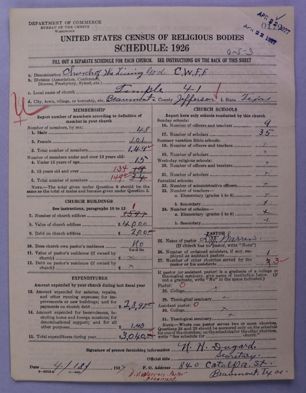 Scan of Church of the Living God, Christian Workers for Fellowship: 119