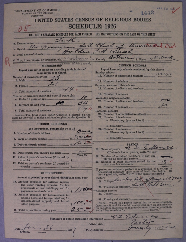 Scan of Norwegian Lutheran Church of America: 1442