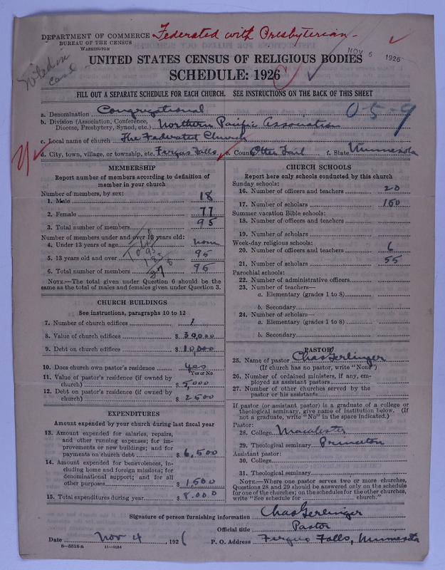 Scan of Federated Churches: