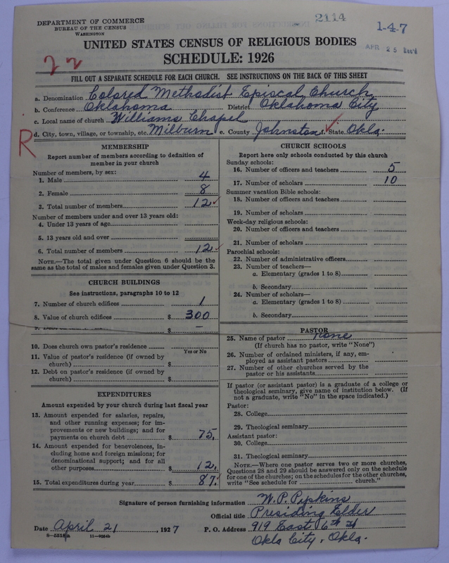 Scan of Colored Methodist Episcopal Church: 2114