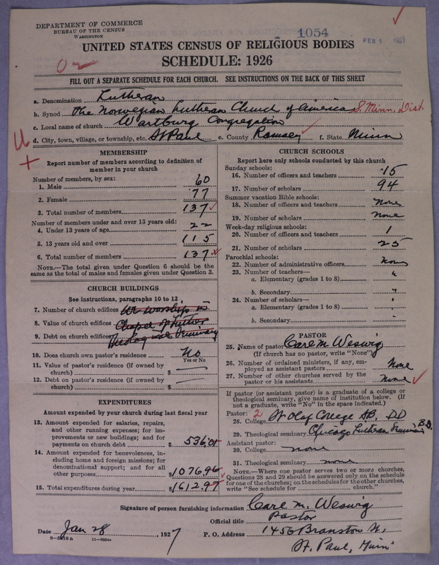 Scan of Norwegian Lutheran Church of America: 1054