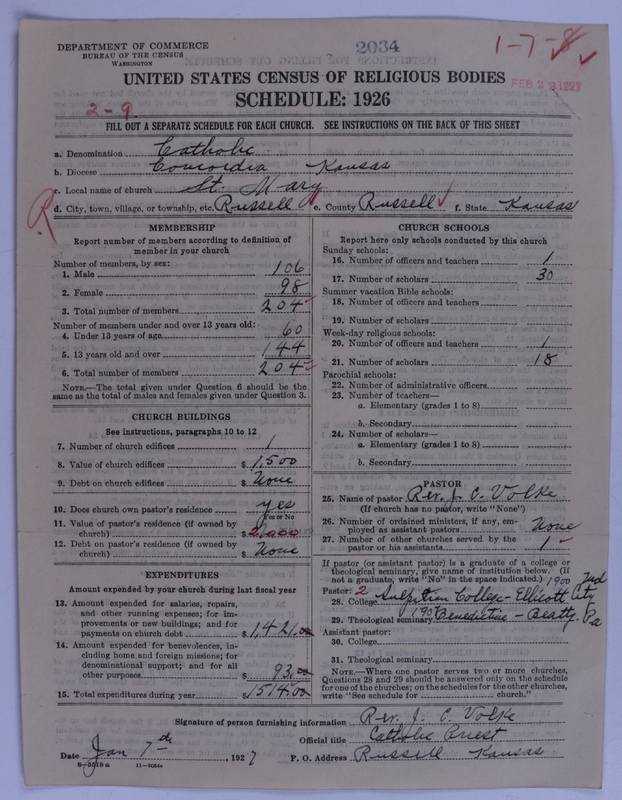 Scan of Roman Catholic Church: 2034