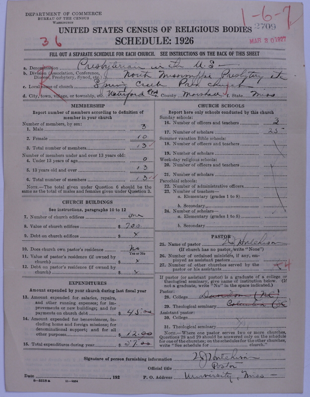 Scan of Presbyterian Church in the United States: 2709