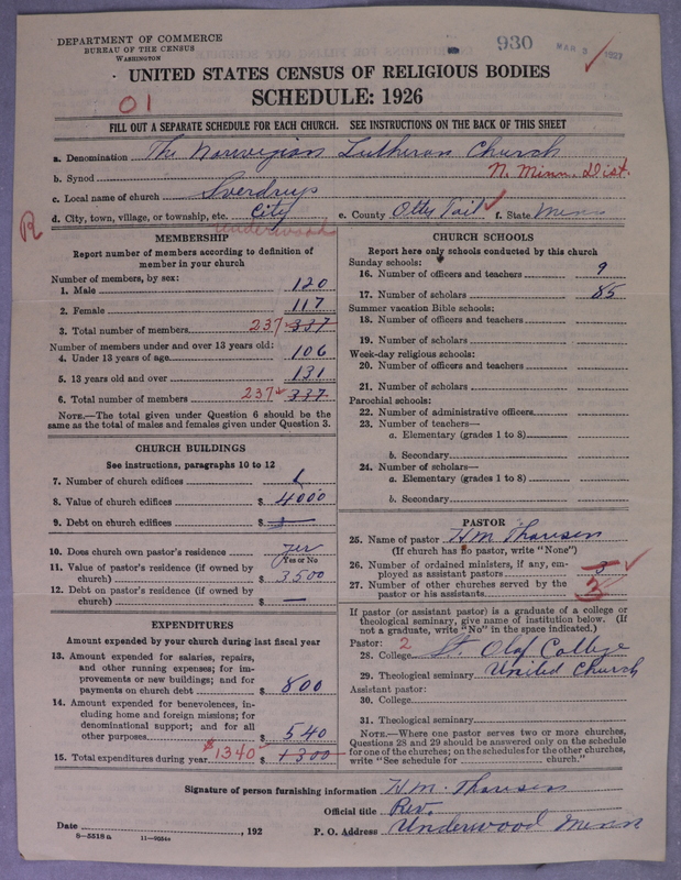 Scan of Norwegian Lutheran Church of America: 930