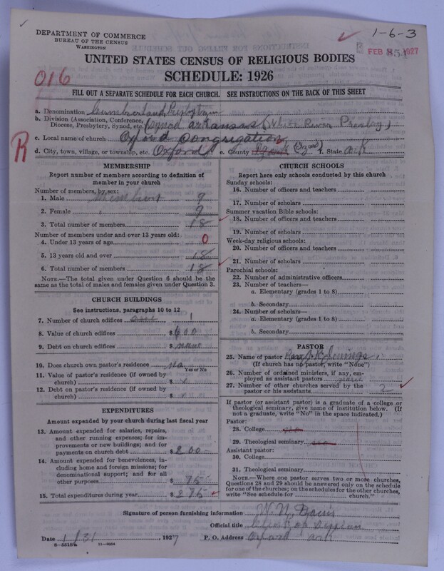 Scan of Cumberland Presbyterian Church: 854
