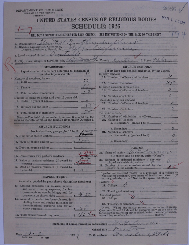 Scan of Church of the United Brethren in Christ: 2086
