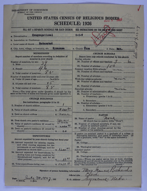 Scan of Federated Churches: 173