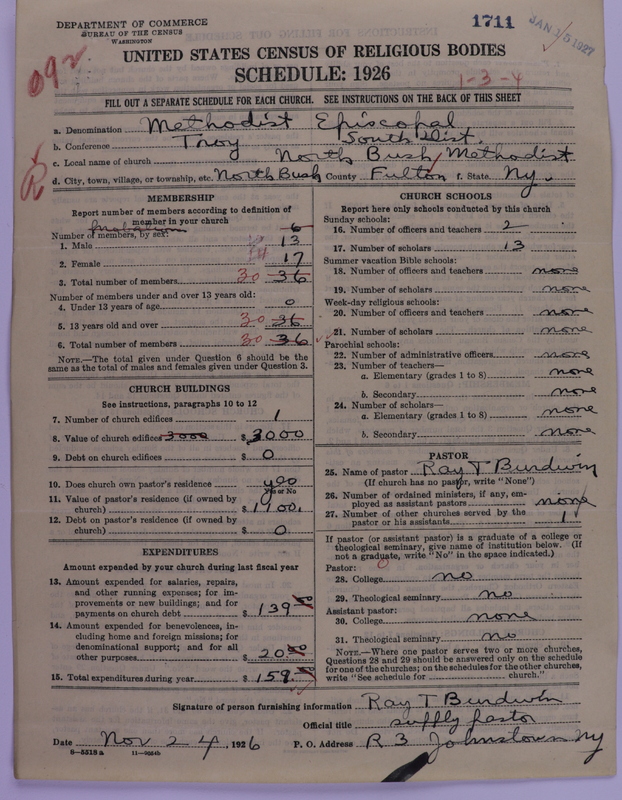 Scan of Methodist Episcopal Church: 1711