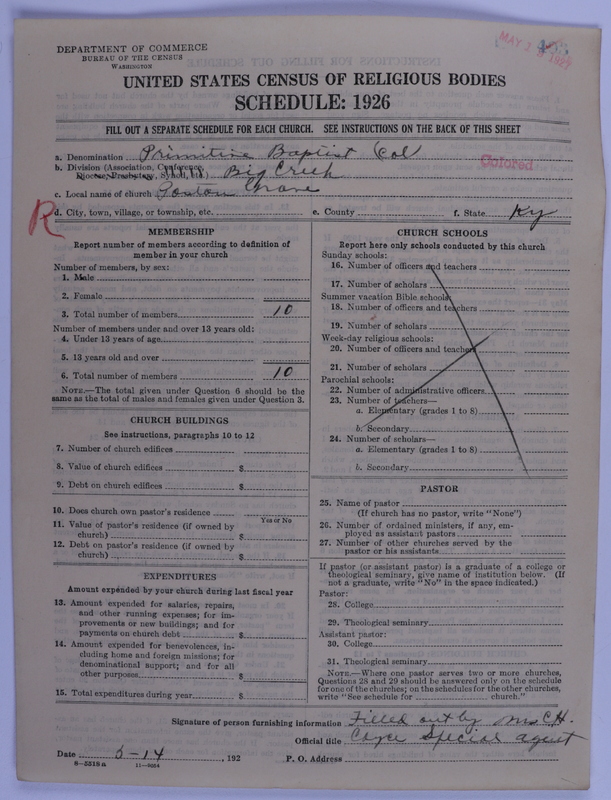 Scan of Colored Primitive Baptists: 493