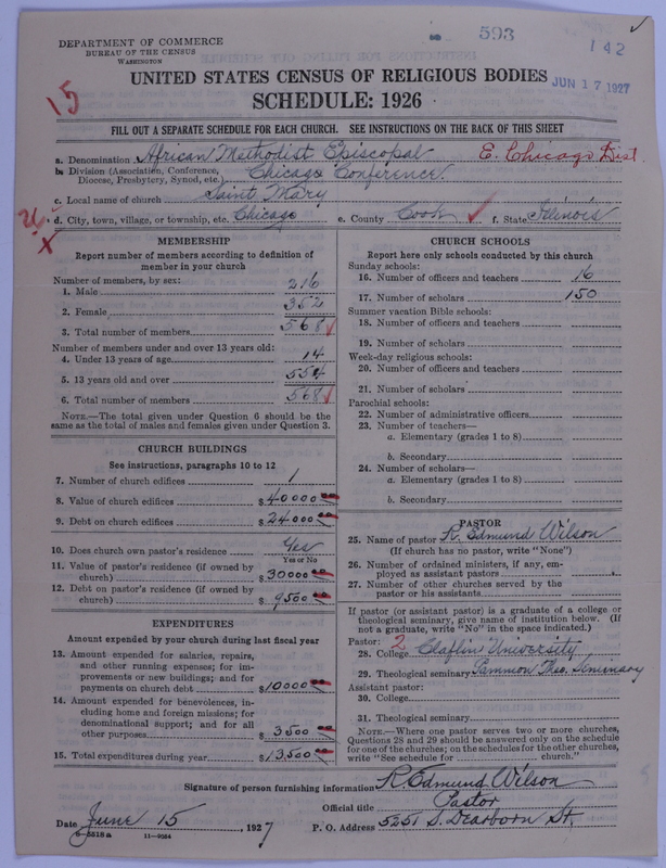 Scan of African Methodist Episcopal Church: 593