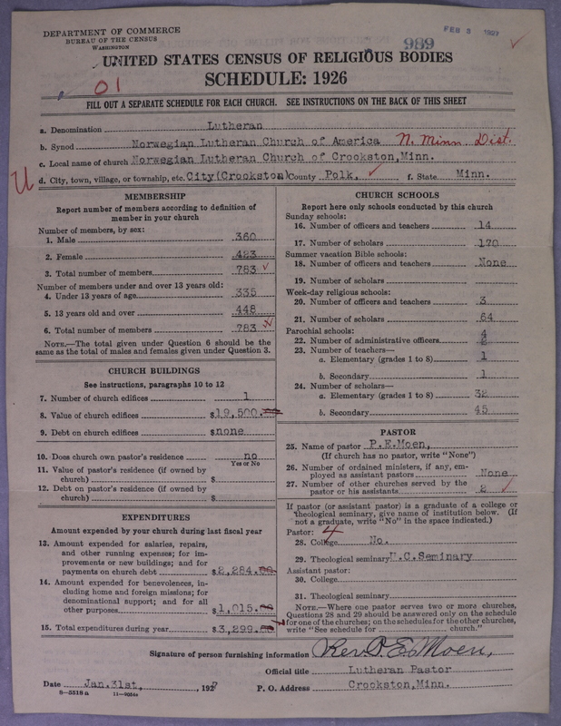 Scan of Norwegian Lutheran Church of America: 989