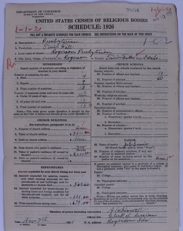Scan of Presbyterian Church in the United States of America: 7954